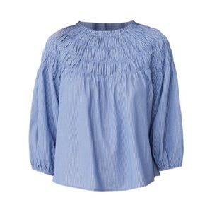 Ann Taylor Boho  Stripped Smocked Shoulder Blouse.   Medium. NWT.